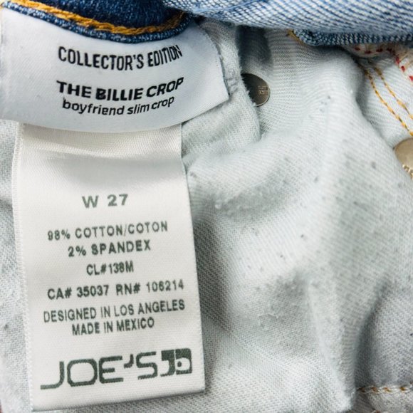 Joe’s Boyfriend Billie Slim Crop Women's Jeans - Size W27 - Picture 7 of 9